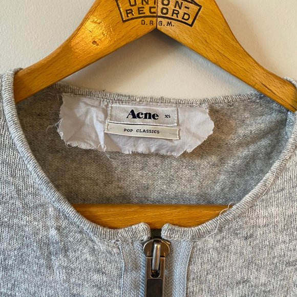 Acne Studios Grey Zip Sweater - Picture 2 of 3